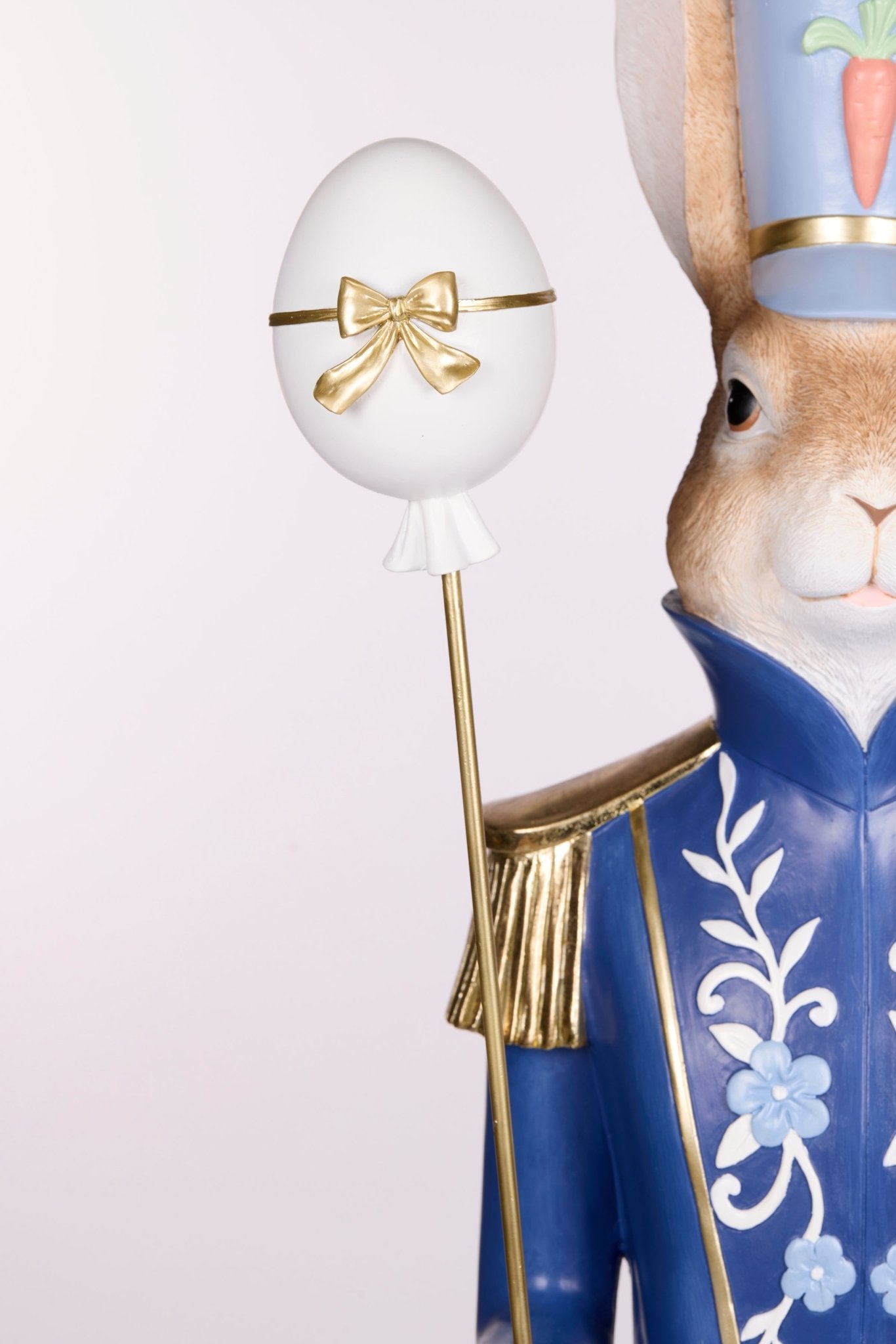 BLUE REGAL RABBIT NUTCRACKER WITH STAFF - Pure Apotheca