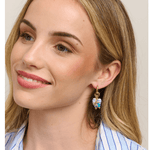 Blue Stripe Heart Huggie - Pure Apotheca