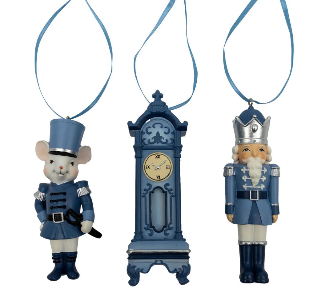 BLUE WHITE ORNAMENTS 3 ASSORTED - Pure Apotheca