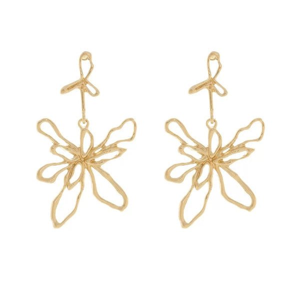 Bobbi Flower Gold Plated Earrings - Pure Apotheca