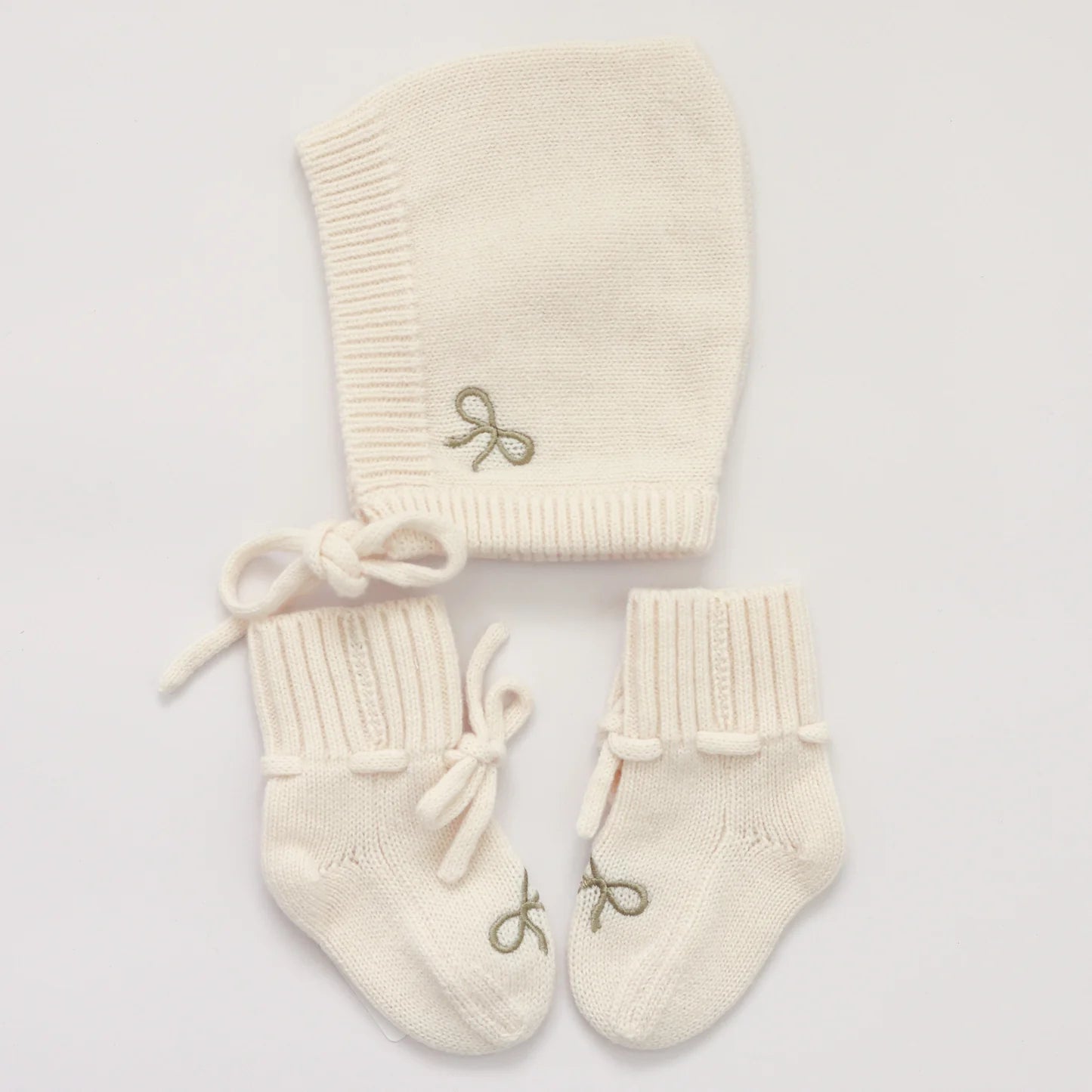 Bonnet & Bootie Set - Bow - Pure Apotheca