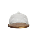 Bosco Glass/Wood Cheese Dome 22x15cm - Pure Apotheca