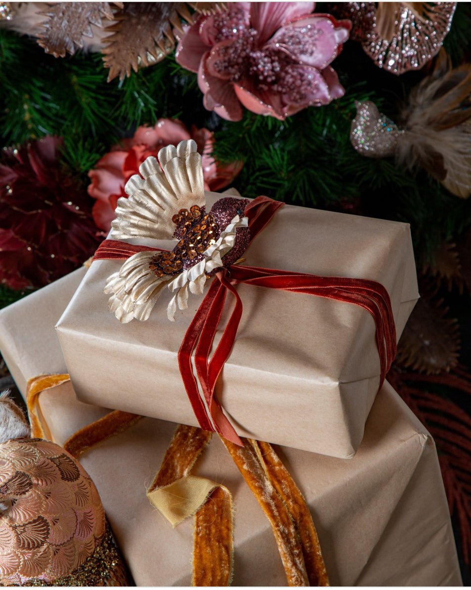 Brandy Sequin Bird with Clip Bronze - Pure Apotheca