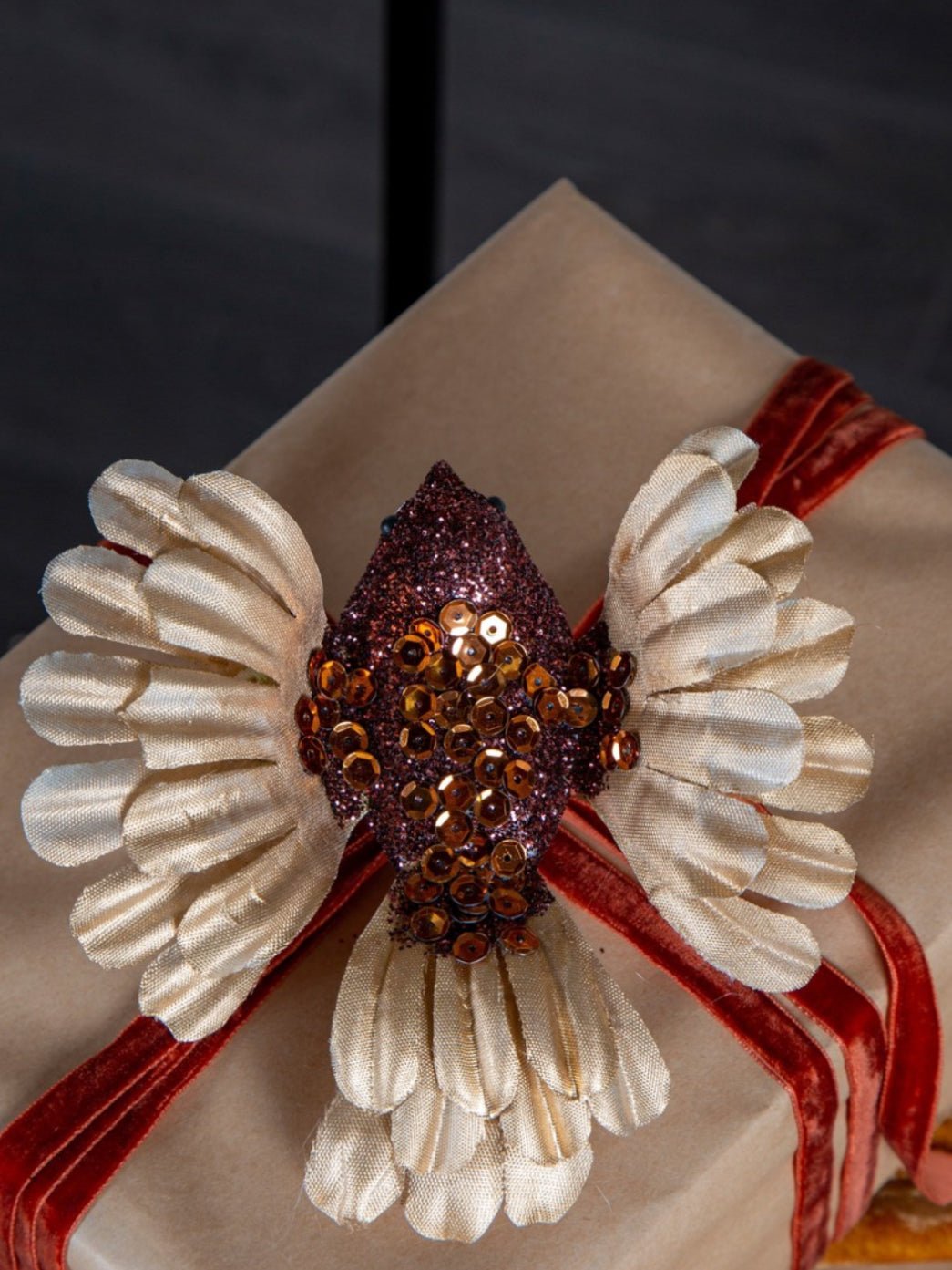 Brandy Sequin Bird with Clip Bronze - Pure Apotheca