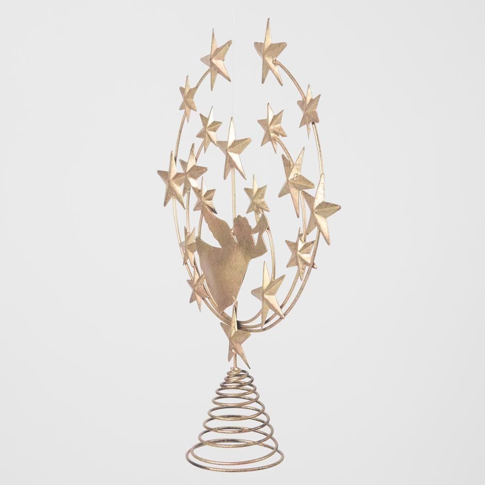 Brass Whimsical Angel Tree Topper - Pure Apotheca