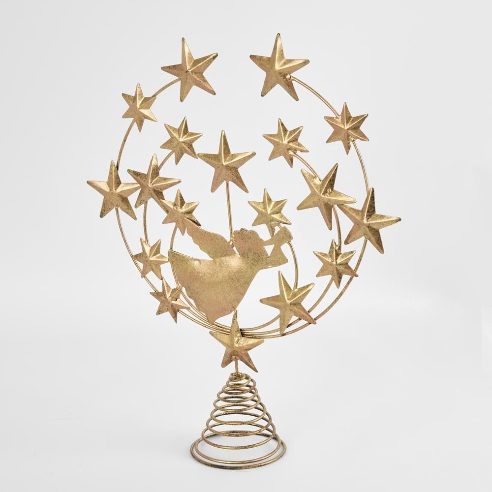 Brass Whimsical Angel Tree Topper - Pure Apotheca