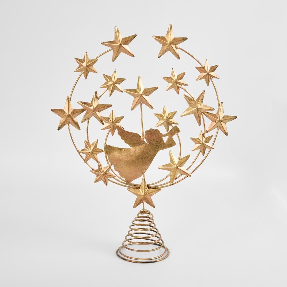Brass Whimsical Angel Tree Topper - Pure Apotheca