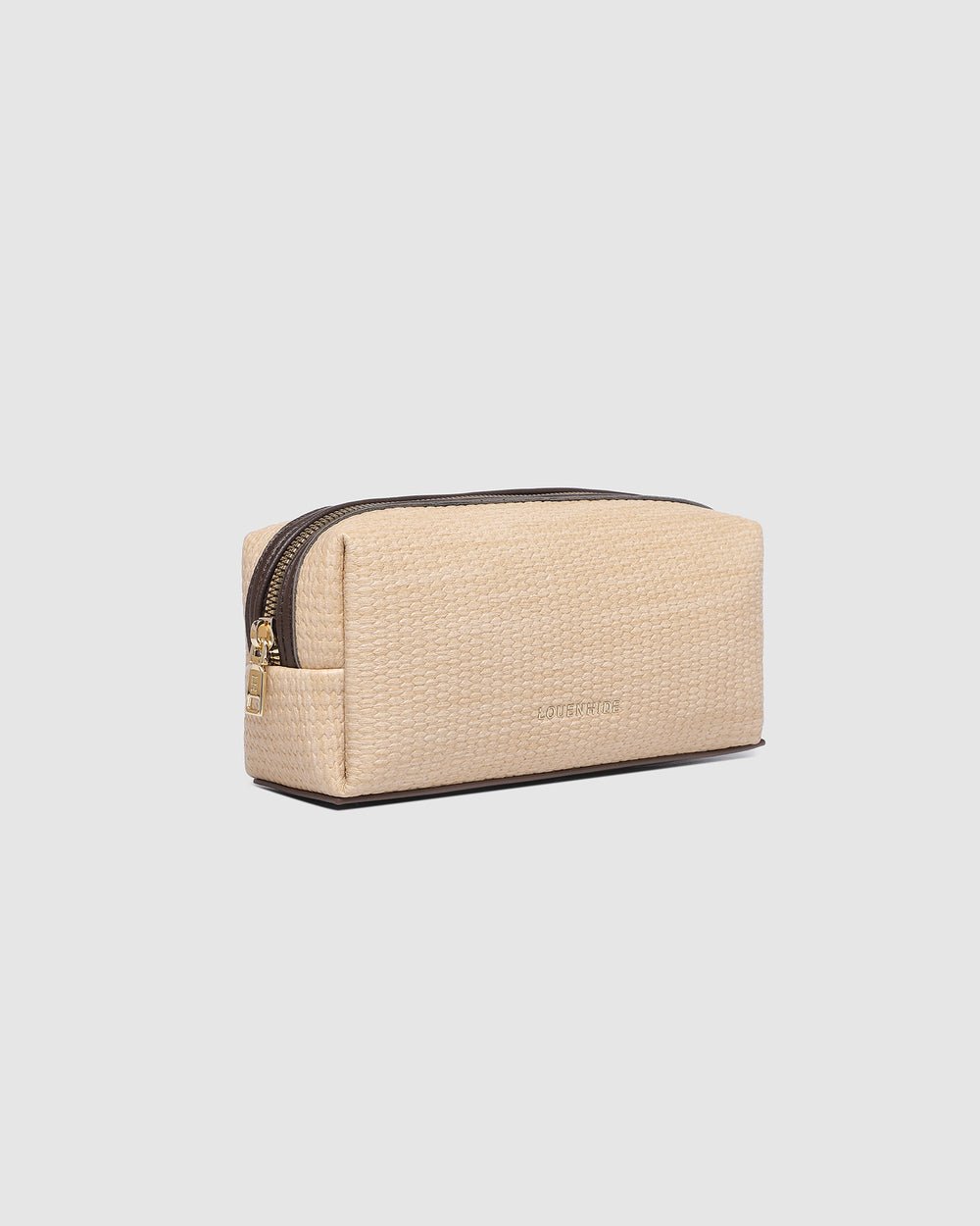 Brianna Makeup Bag with Brushes Natural/Chocolate - Pure Apotheca