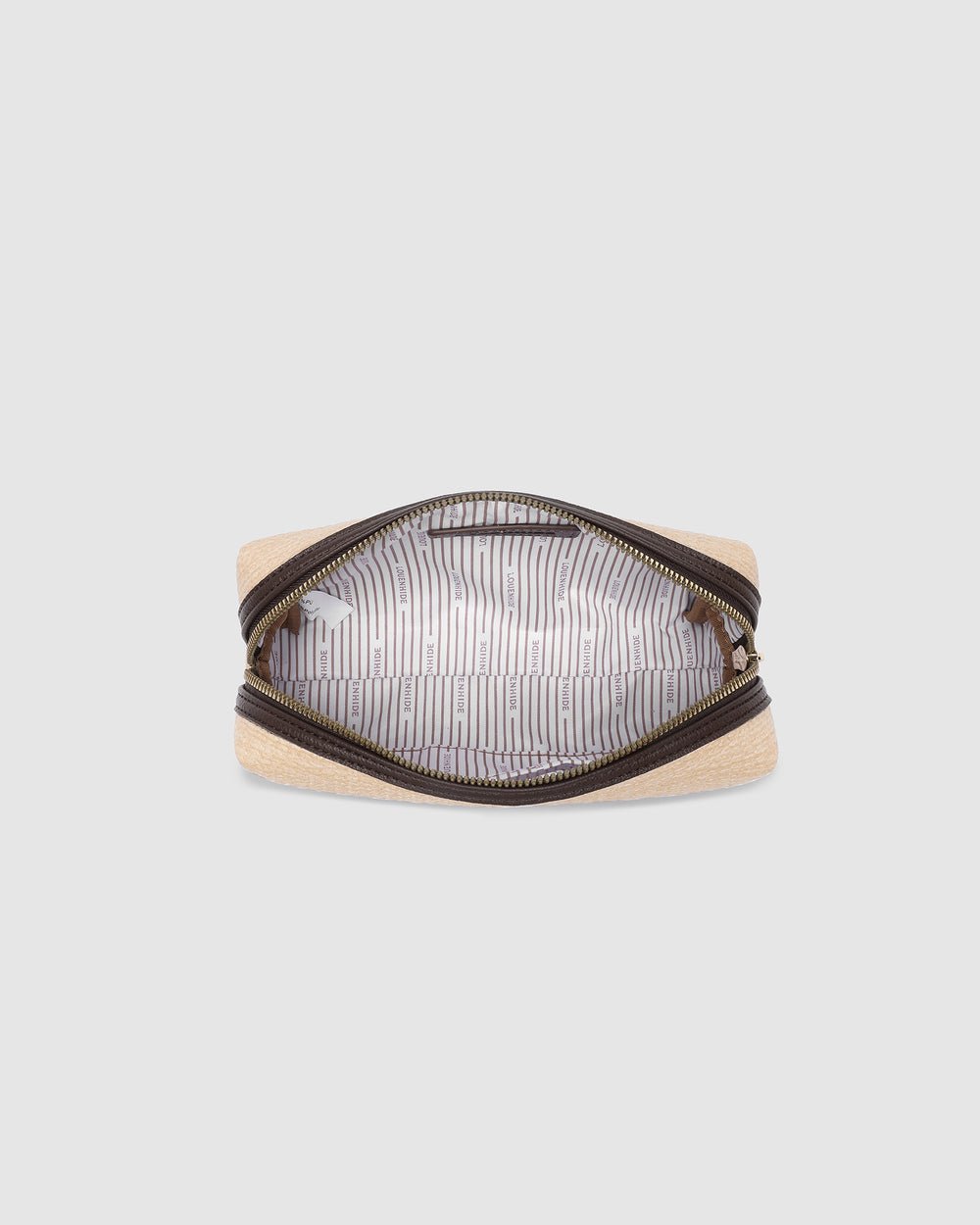 Brianna Makeup Bag with Brushes Natural/Chocolate - Pure Apotheca