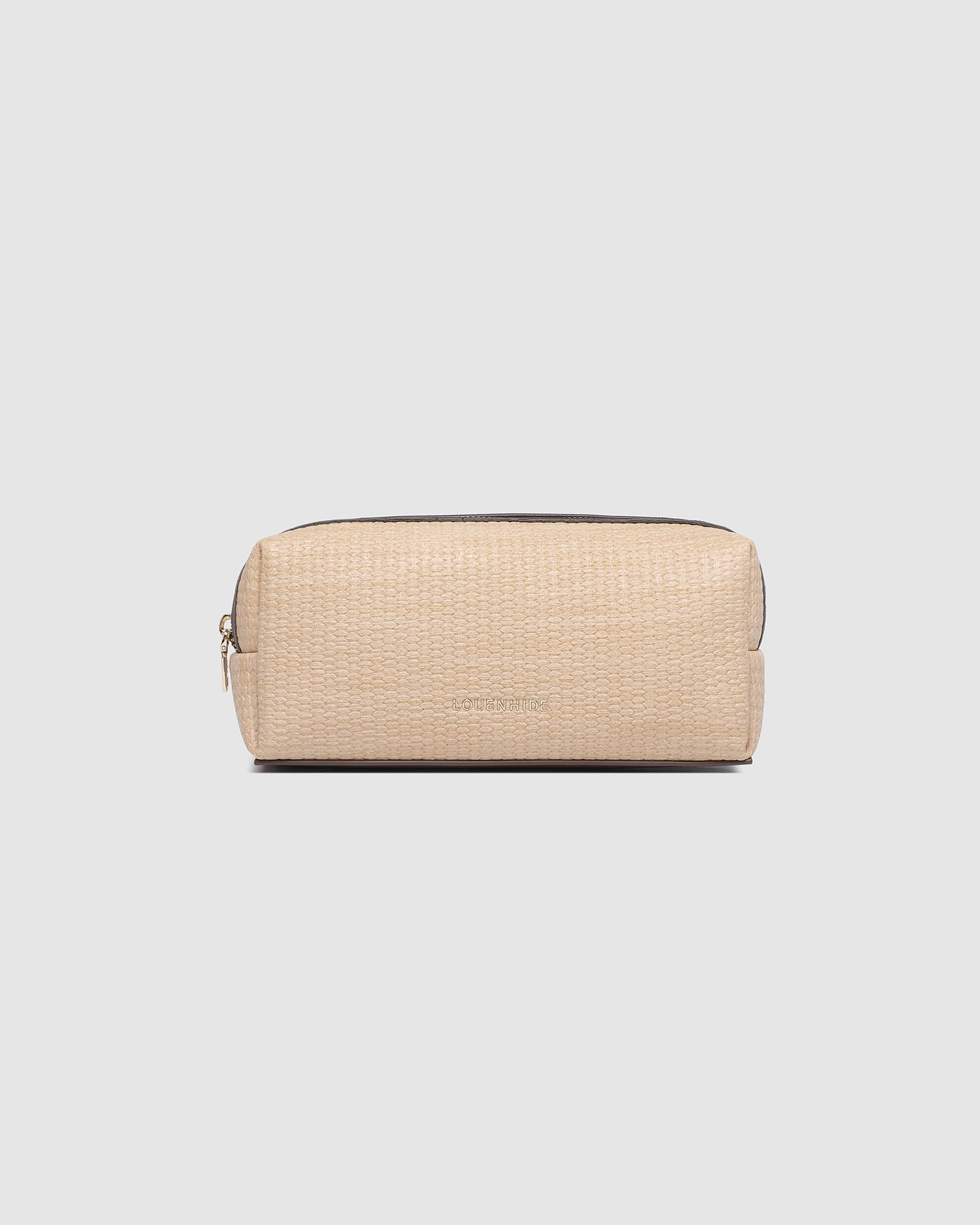 Brianna Makeup Bag with Brushes Natural/Chocolate - Pure Apotheca