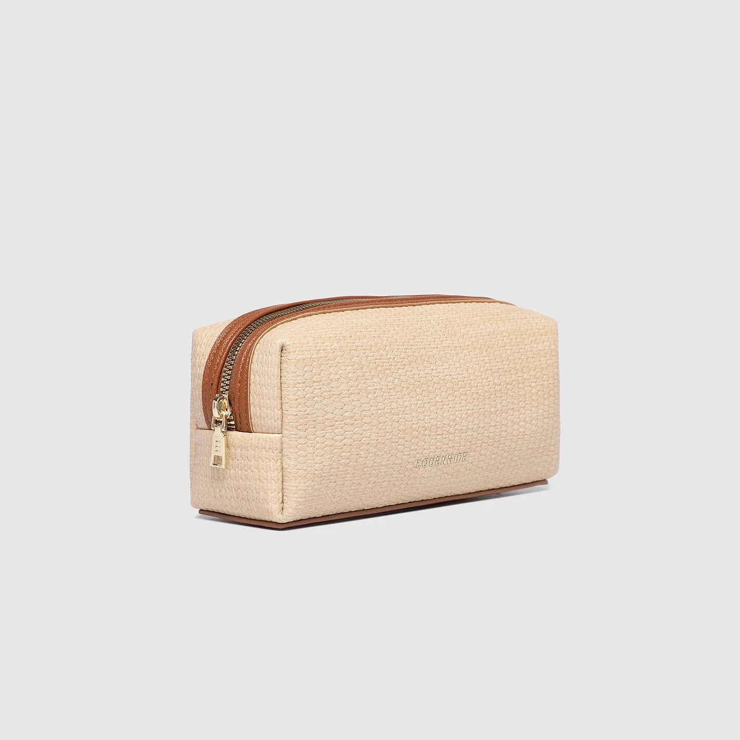 Brianna Makeup Bag with Brushes Natural/Tan - Pure Apotheca