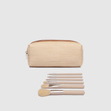 Brianna Makeup Bag with Brushes Natural/Tan - Pure Apotheca