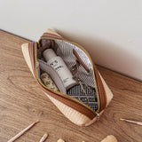 Brianna Makeup Bag with Brushes Natural/Tan - Pure Apotheca