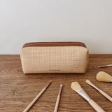 Brianna Makeup Bag with Brushes Natural/Tan - Pure Apotheca