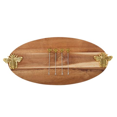 Bumble Bee 5pc Wood Serving Set - Pure Apotheca
