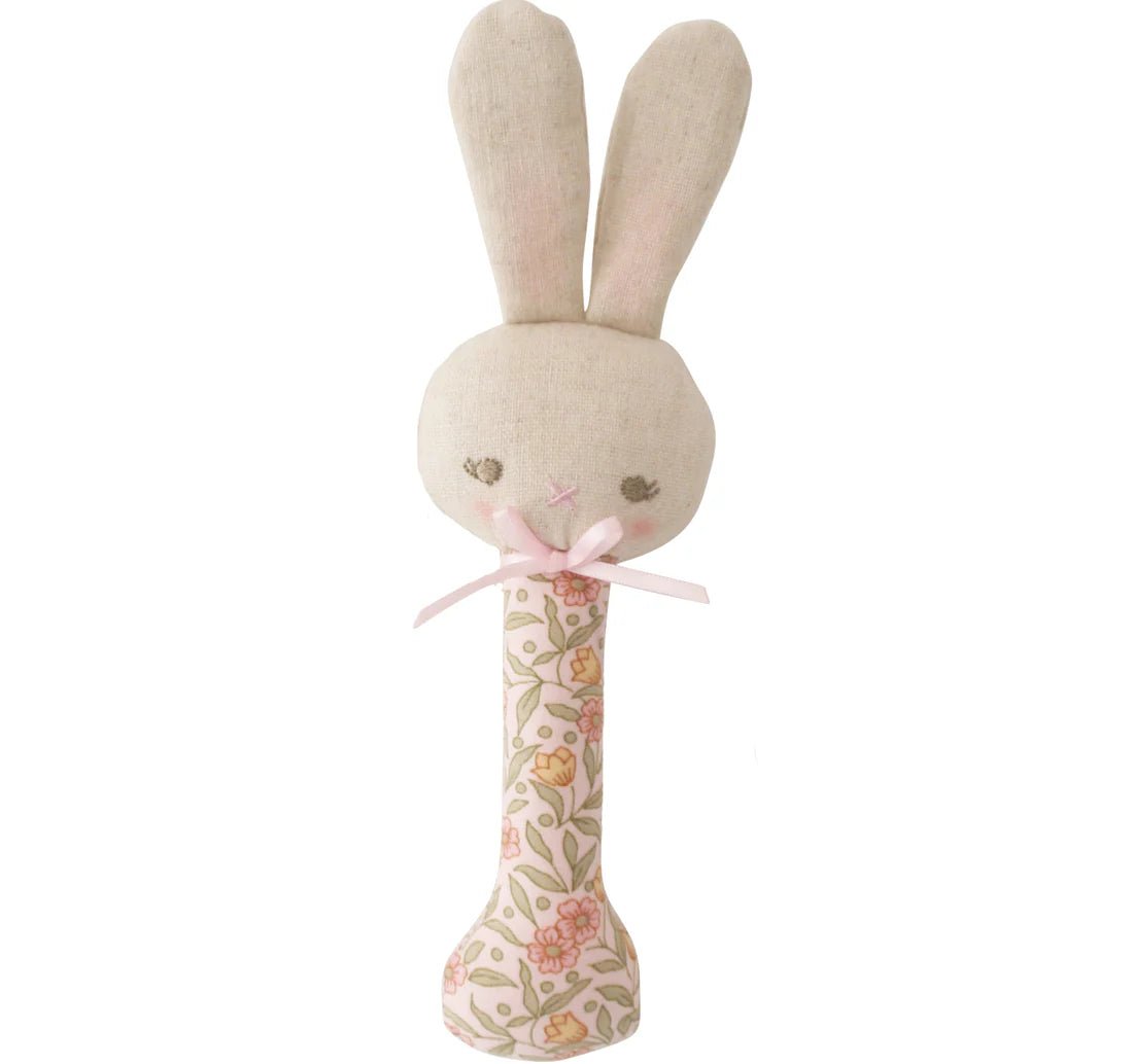 Bunny Stick Rattle Blossom Lilly Pink - Pure Apotheca