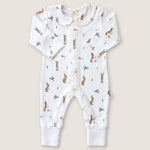 Bunny Tea Party Longsleeve Babygrow - Pure Apotheca