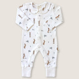Bunny Tea Party Longsleeve Babygrow - Pure Apotheca