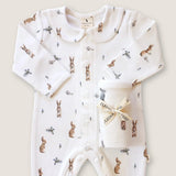 Bunny Tea Party Longsleeve Babygrow - Pure Apotheca