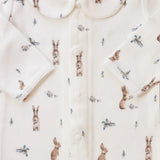 Bunny Tea Party Longsleeve Babygrow - Pure Apotheca