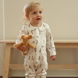 Bunny Tea Party Longsleeve Babygrow - Pure Apotheca