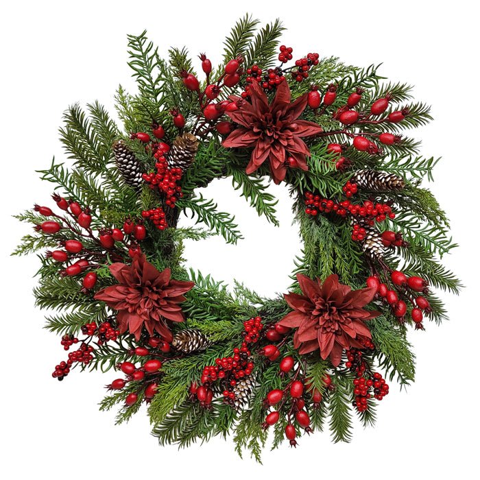 BURGUNDY BERRY WREATH 61CM - Pure Apotheca