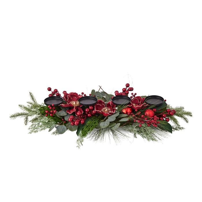 Burgundy Magnolia Candle Holder 90cm - Pure Apotheca
