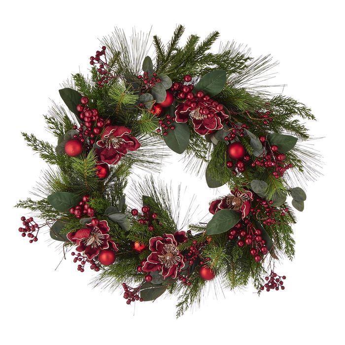Burgundy Magnolia Wreath 80cm - Pure Apotheca