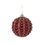 BURGUNDY VELVET DRAPED BAUBLE - Pure Apotheca