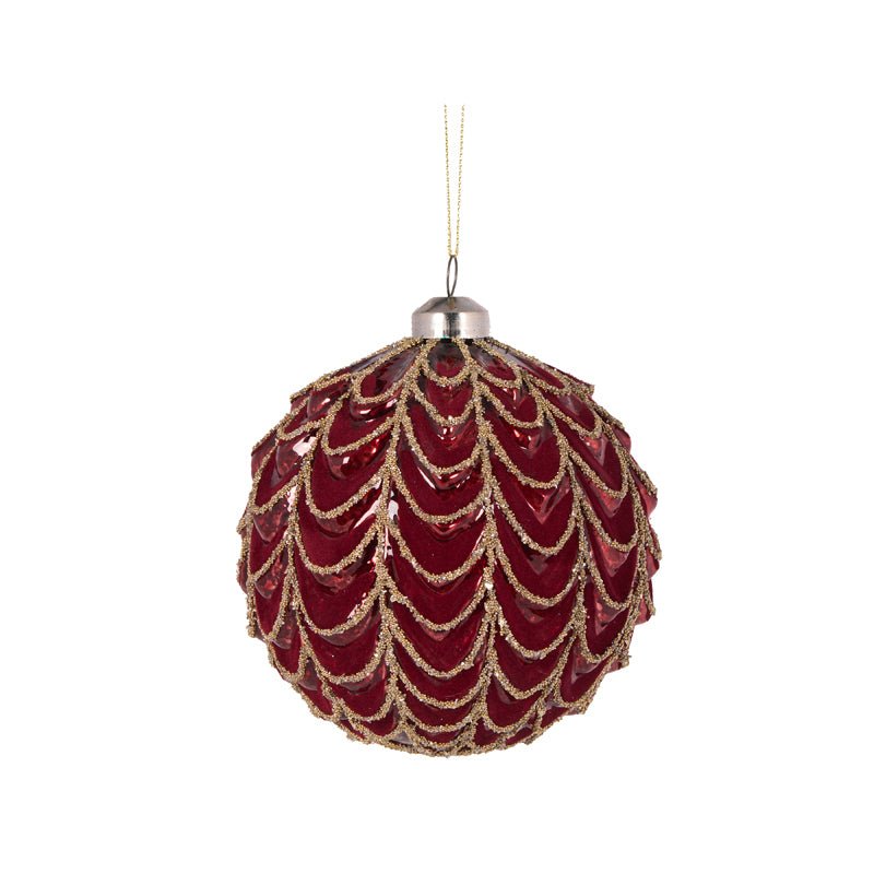 BURGUNDY VELVET DRAPED BAUBLE - Pure Apotheca