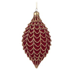 BURGUNDY VELVET DRAPED DROP BAUBLE - Pure Apotheca