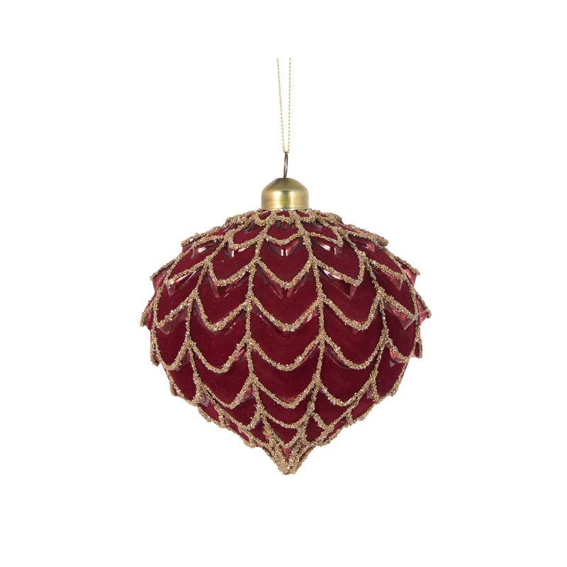 BURGUNDY VELVET DRAPED ONION BAUBLE - Pure Apotheca