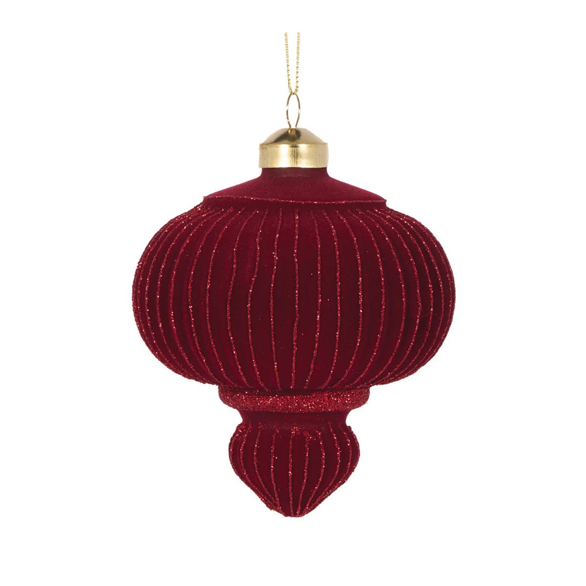 BURGUNDY VELVET RIBBED DROP BAUBLE - Pure Apotheca