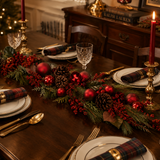180cm Red Berry Pinecone Bauble Garland