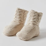 Cable Knit Booties Natural - Pure Apotheca