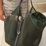 Calypso Mesh Tote Bag - Olive - Pure Apotheca