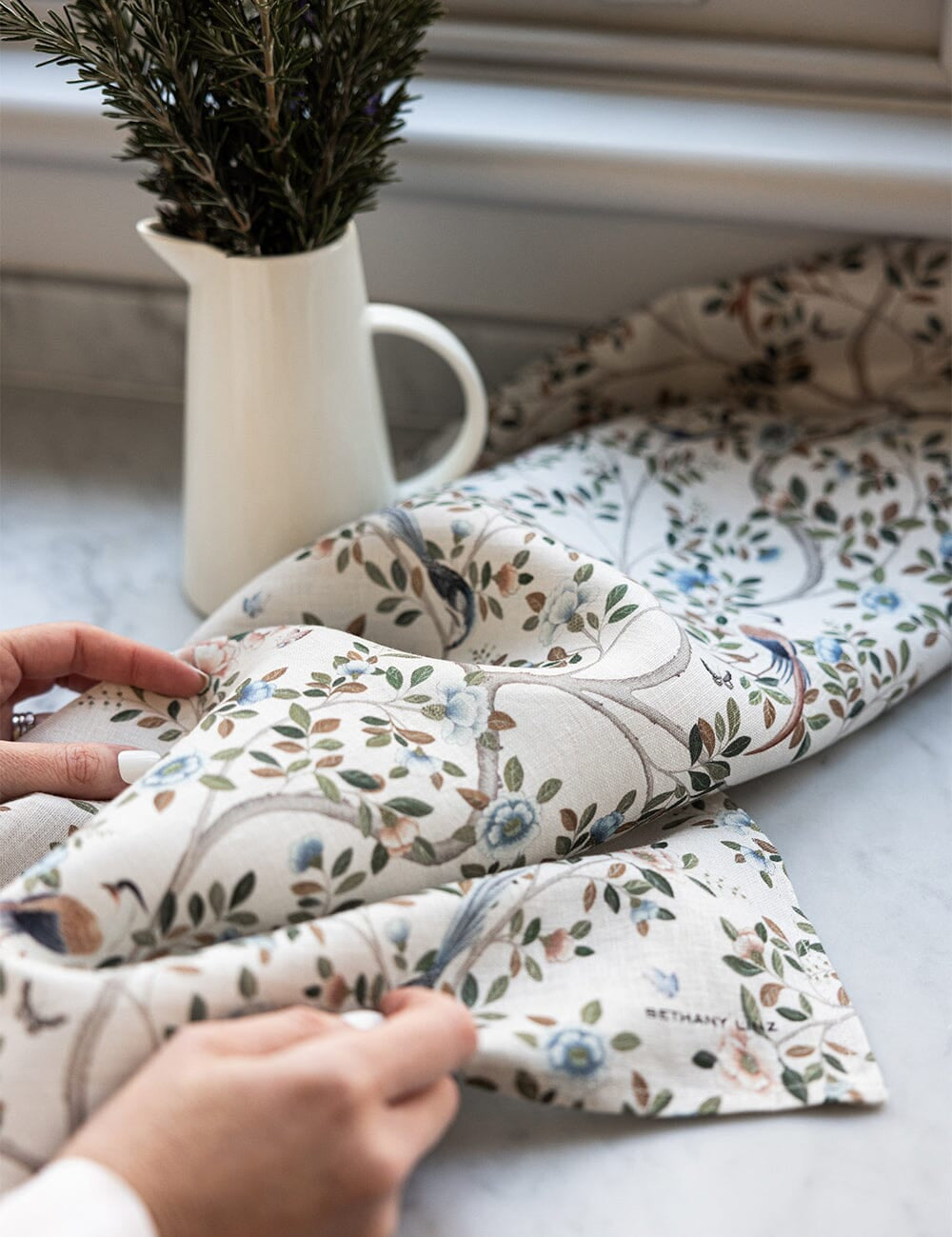 Camellia Tree Linen Tea Towel - Pure Apotheca