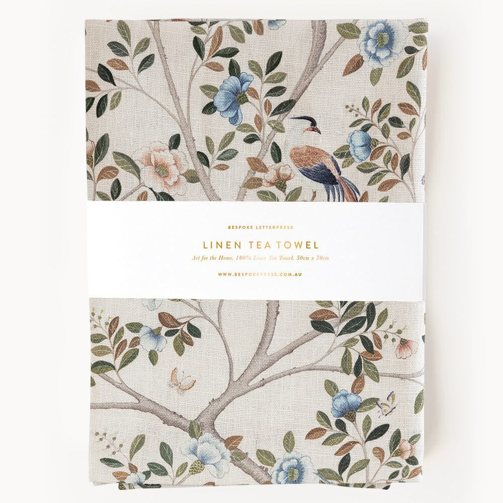 Camellia Tree Linen Tea Towel - Pure Apotheca