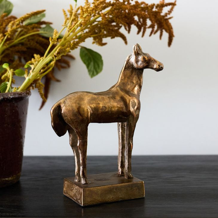Camelot Horse Sculpture Antique Gold - Pure Apotheca