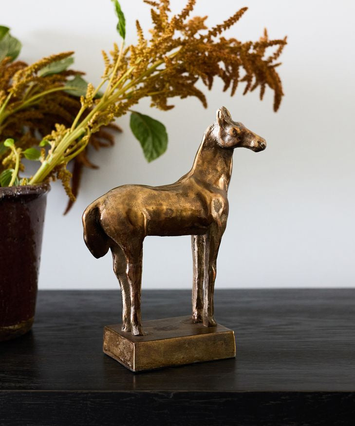 Camelot Horse Sculpture Antique Gold - Pure Apotheca