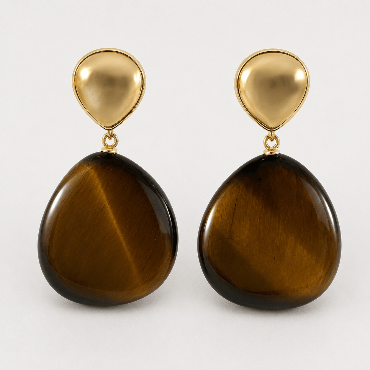 Camilla Nude Tiger Eye Drop Earrings - Pure Apotheca