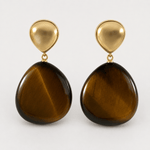 Camilla Nude Tiger Eye Drop Earrings - Pure Apotheca