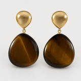 Camilla Nude Tiger Eye Drop Earrings - Pure Apotheca