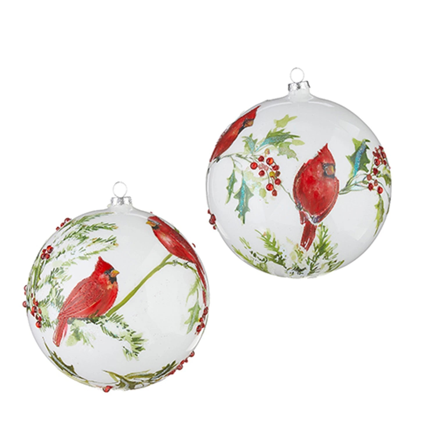 Cardinal Ball Glass Christmas Ornament 6″ - Pure Apotheca