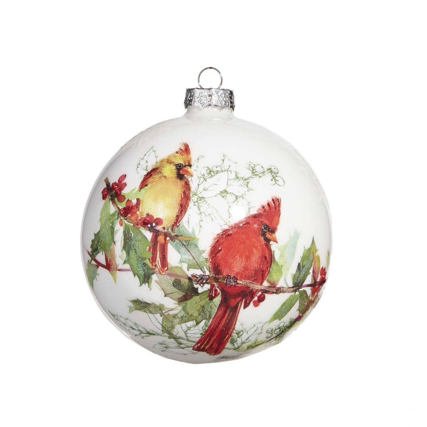 CARDINAL COUPLE BALL HANGING ORNAMENT - Pure Apotheca