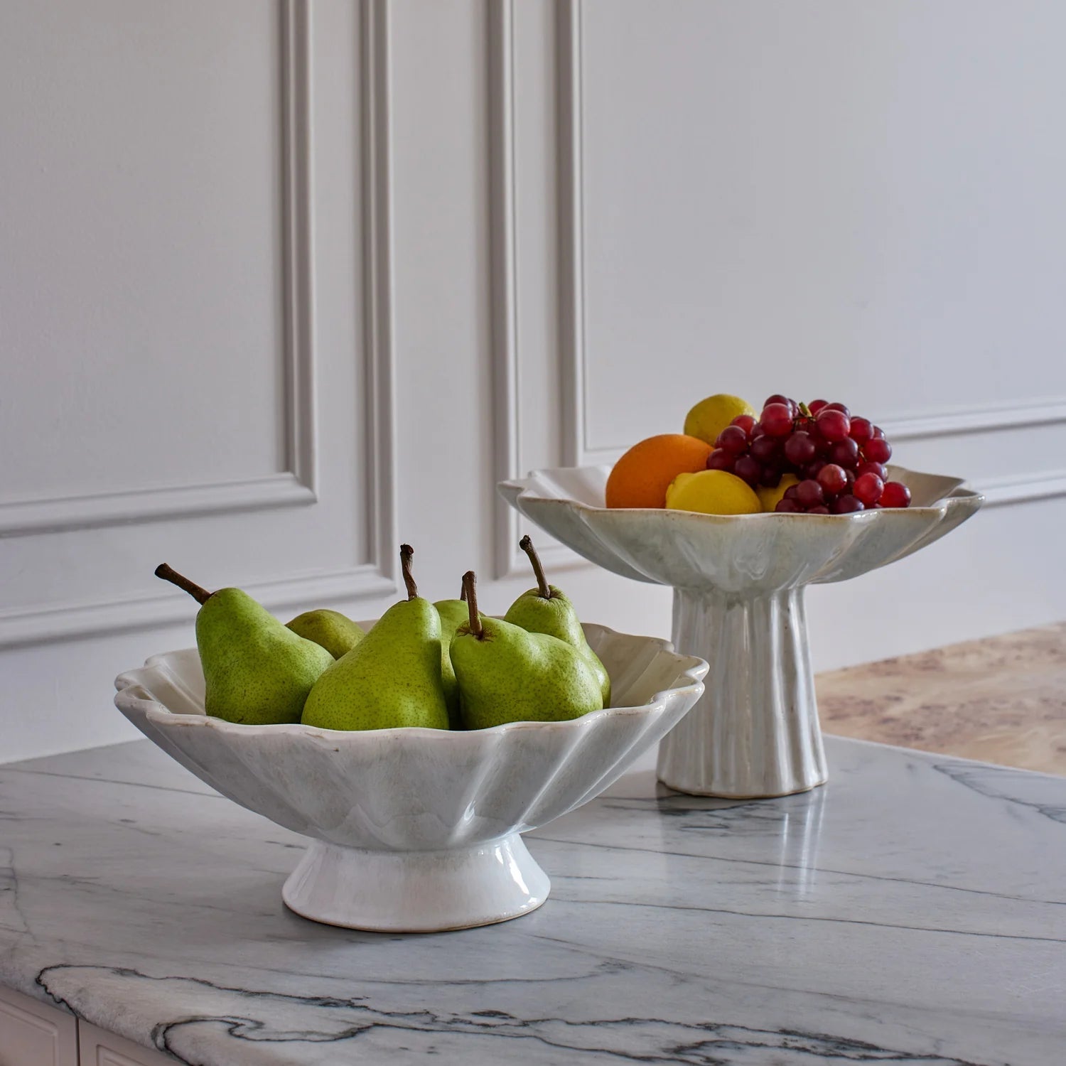 CAREY REACTIVE IVORY HIGH FOOTED BOWL - Pure Apotheca