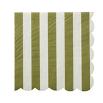 Carnival Olive Stripe Paper Napkins 20pk - Pure Apotheca