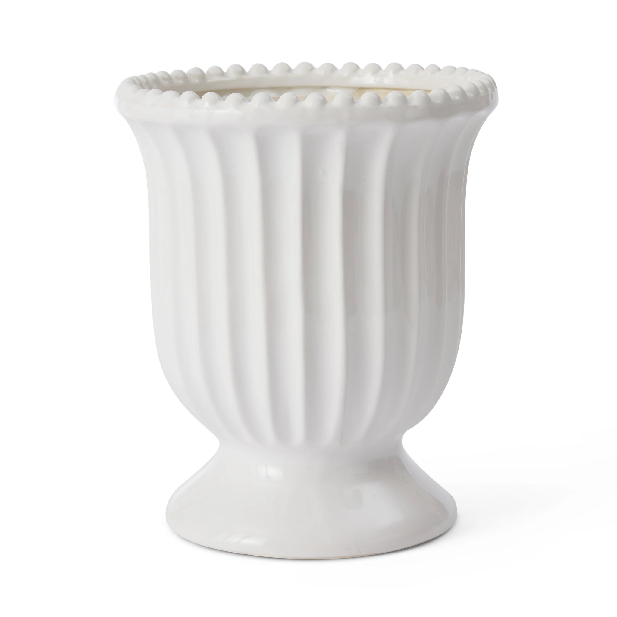 CASSIE WHITE PEDESTAL VASE - Pure Apotheca