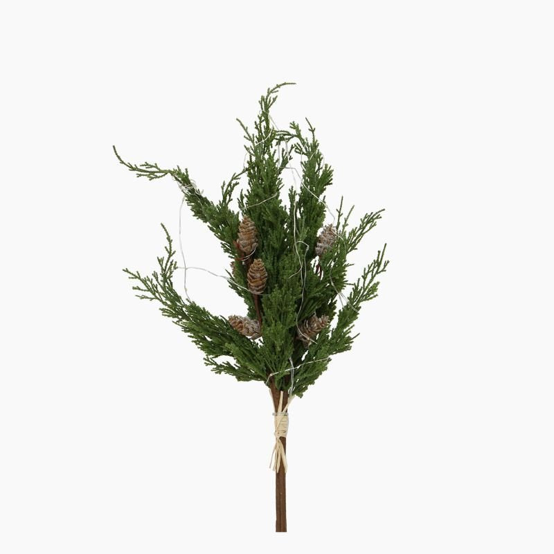 Cedar & Pinecone Branch with Lights 60cm - Pure Apotheca