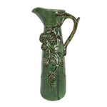 CERAMIC EMBOSSED DARK GREEN JUG LGE - Pure Apotheca